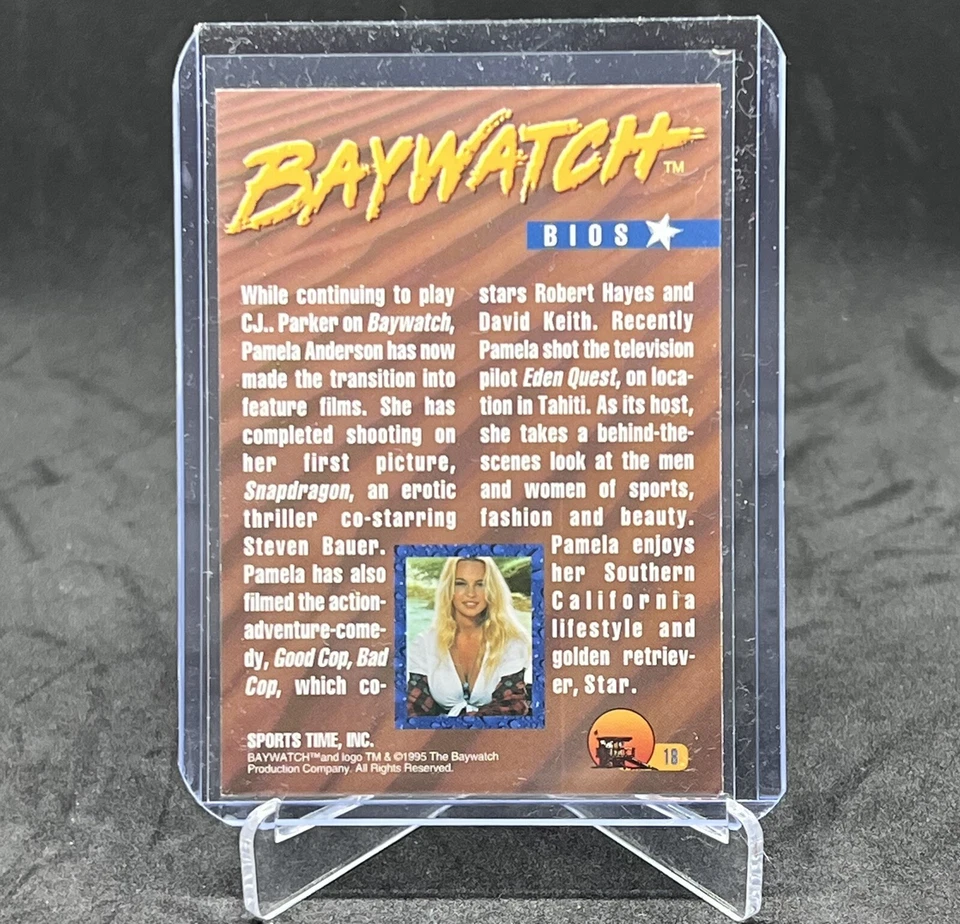 PAMELA ANDERSON 1995 Baywatch Sports Time TV Series Trading Card #18 PSA - Image 2 of 4