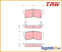 Bremsbelagsatz, Scheibenbremse Trw GDB3258 FüR Hyundai