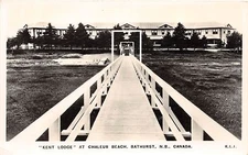  A5 CANADA New Brunswick Postcard Real Photo RPPC c1940s BATHHURST KENT LODGE