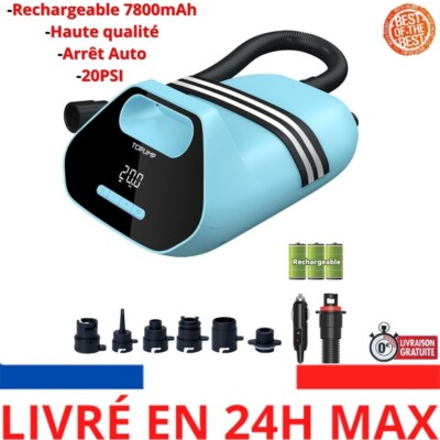 Pompe à Air SUP Rechargeable TOPUMP - 7800mAh, 20PSI, Gonflage/Déflation Auto Pour Paddle