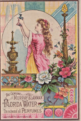 Perfumes  Murray Lanman Florida Water  Victorian Trade Card 1880s A3hh