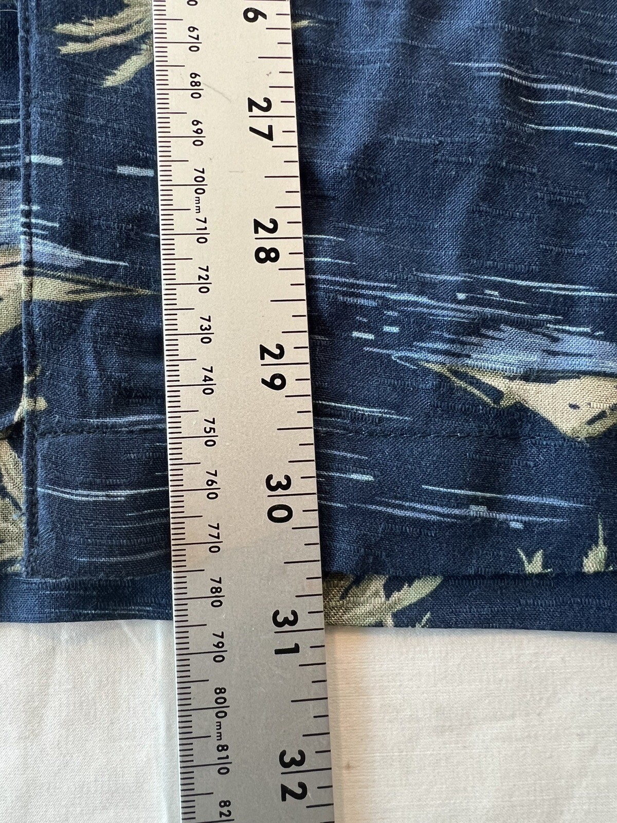 George Men Button Shirt XL Navy Palm Trees Beach Surf Hawaiian Short Sleeve