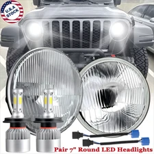 7" Inch LED Headlights Round for Jeep Wrangler JK LJ TJ CJ Sahara Sport Rubicon
