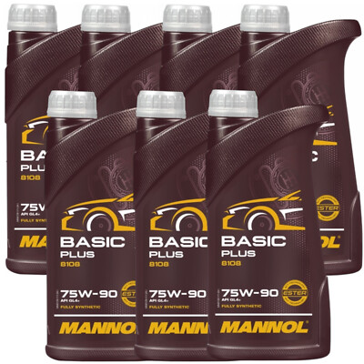 7x1 LITER 75W90 MANNOL BASIC PLUS GETRIEBEÖL API GL4+ VOLLSYNTHETISCH 75W-90
