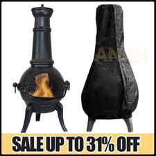 Large Chiminea Chimenea Chimnea Cover Black 1.2M Waterproof Outdoor Protector