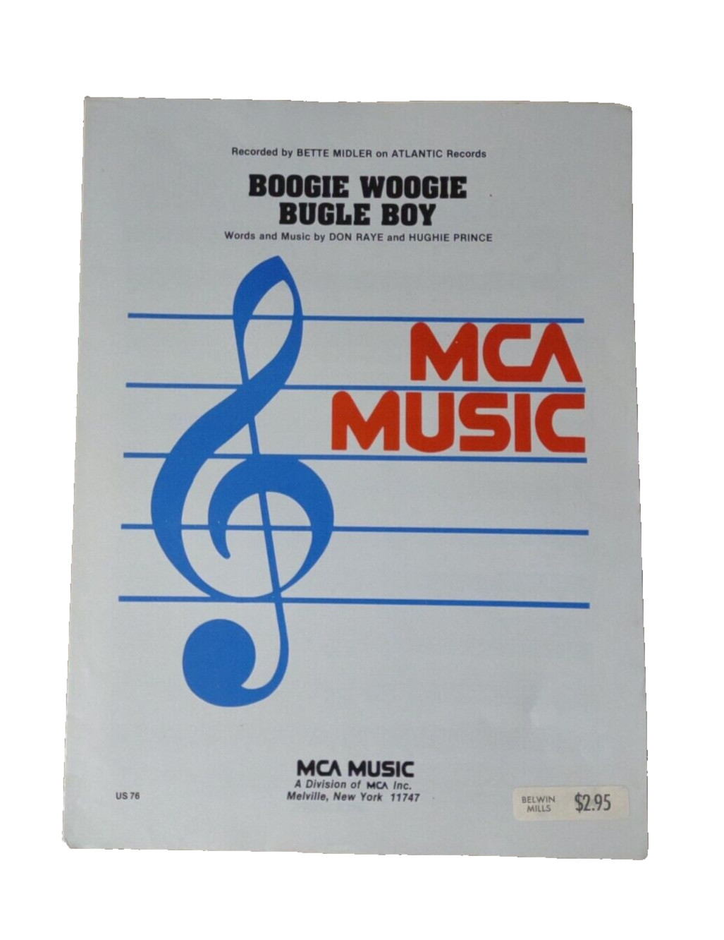 Boogie Woogie Bugle Boy MCA partitura de canción de música 1968