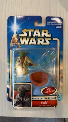 #ad Yoda Jedi High Council Start Wars Attach of the Clones Action Figure $9.99