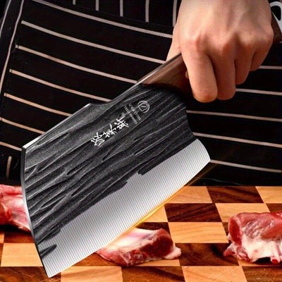 Meat Cleaver - 6.3'' Butcher Knife, Heavy Duty Knife for Slicing Cutting Chopping