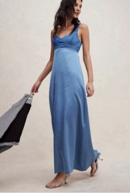 blue dress for baby girl Wedtrend Women Mermaid Bridesmaid Dress Sky Blue Square Neck Wedding Party Dress, Sky Blue / US16 main image 0