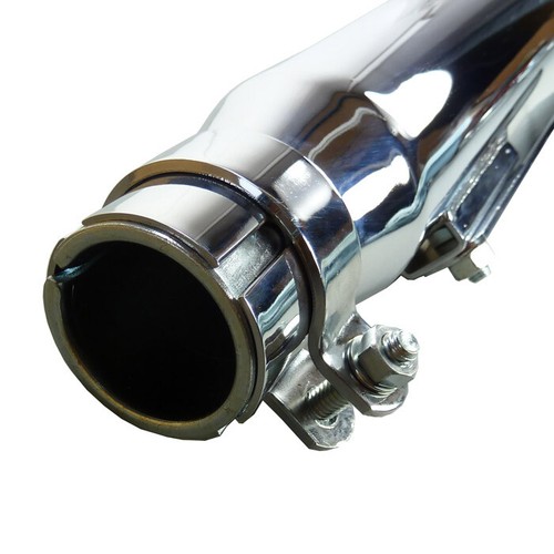 Motorrad Schalldämpfer Endtopf chrom Straight Style Cafe Racer Bobber Chopper - Bild 3 von 3