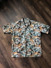 Hawaii I.D. Hawaiian Shirt Mens Large Short Sleeve Button Up Made In USA