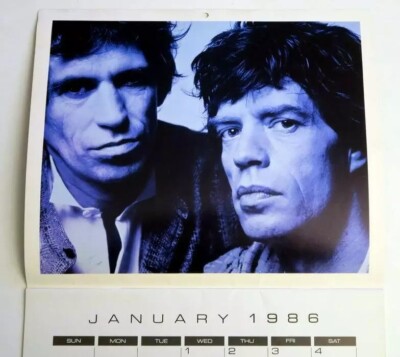 Kalender 1986 Vintage Kalender THE ROLLING STONES Jagger Richards Watt Holz