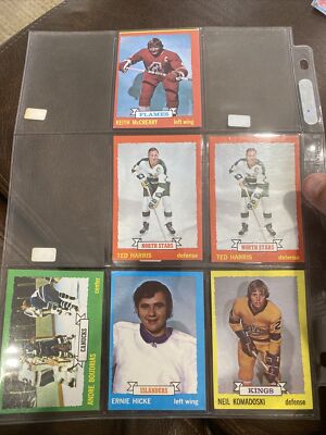 1973/74 Topps Hockey 6 Card Lot Conditions Vary #s  13,14,14,16,18,19