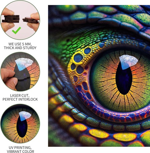 Mys Aurora Wooden Jigsaw Puzzle for Adults/500 Piece/Snake Eye /Original Sealed - Picture 4 of 8