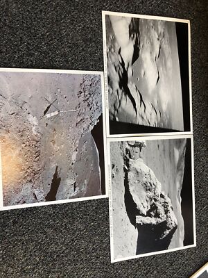 NASA Vintage 1973 Apollo 17 EVA Photos Lunar Orbit Boulder Lot Of 3