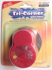 NEW Marvy Clever Lever, 3 in 1, Tri-Corner Craft Punch, BUGS