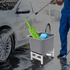 Versatile Freestanding Utility Mop Sink with Spacious Design and Wheels