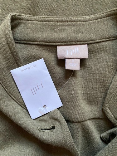 NWT J Jill Green Rayon Wool Blend Button Front Cardigan Sweater Size Small - Picture 5 of 6