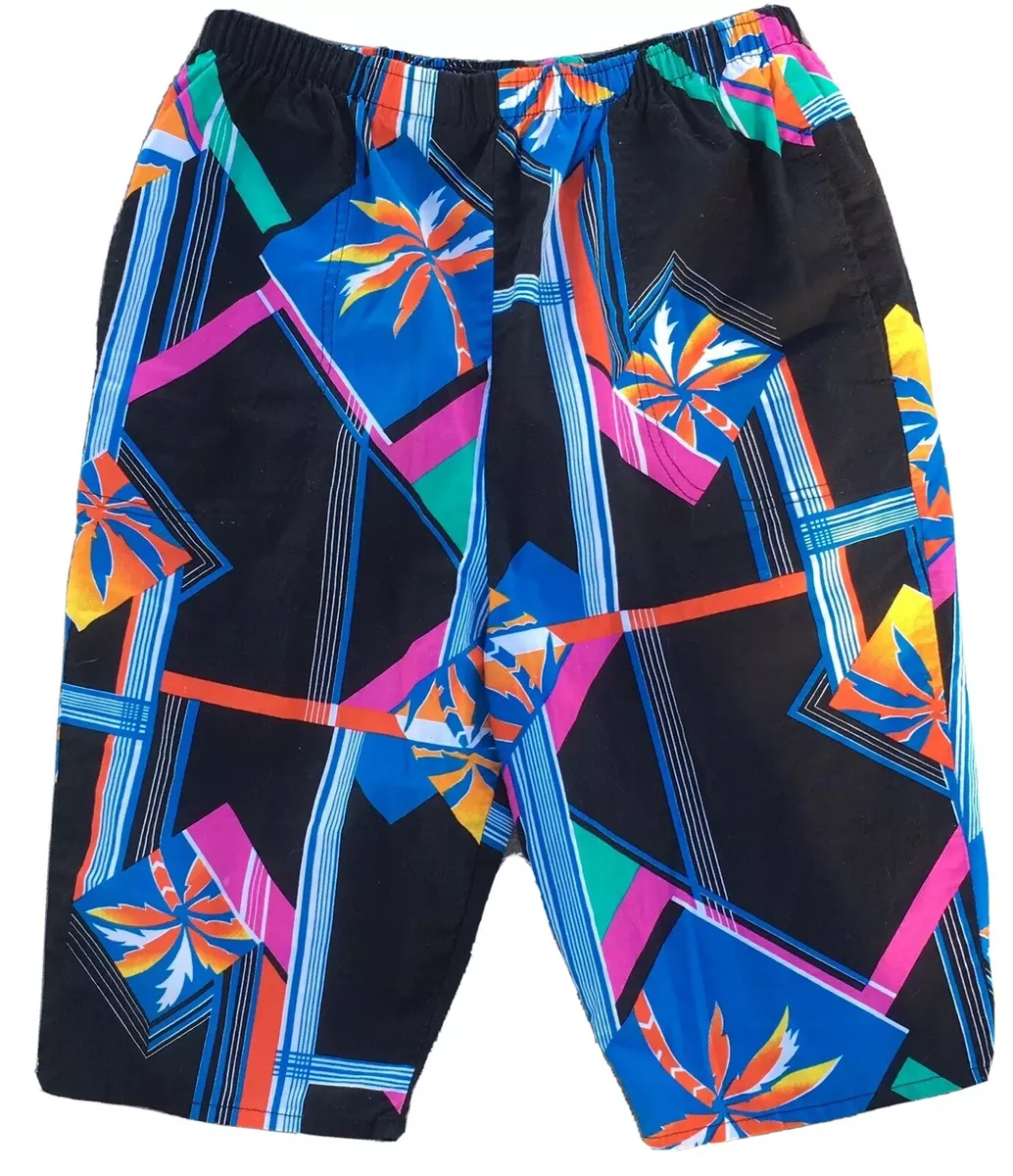 Mens neon shorts 80s clearance