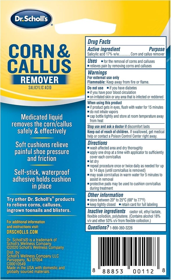 Dr. Scholl's Liquid Corn & Callus Remover, 0.33 Ounce Removes Corns & Calluses.. - Image 3 of 4