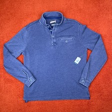 JOHNNIE-O Pullover Men's MEDIUM Harding Wake Blue Henley Button Sweatshirt $138