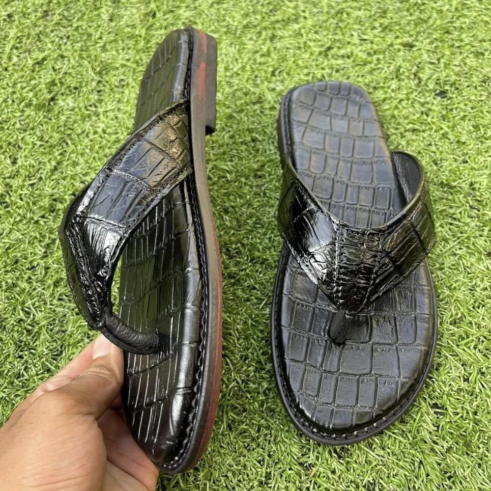 Luxury Men's Flip-flop, Sandals, Genuine Leather Skin-100% Handmade
Opens in a new window or tab