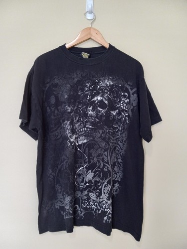 UB TUFF Men's Cotton Graphic T Shirt Skull Print Biker Size XL