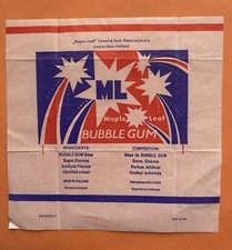 ML Maple Leaf TOP STAR bubble gum wrapper  Amsterdam Holland No. A.B 3.023/1