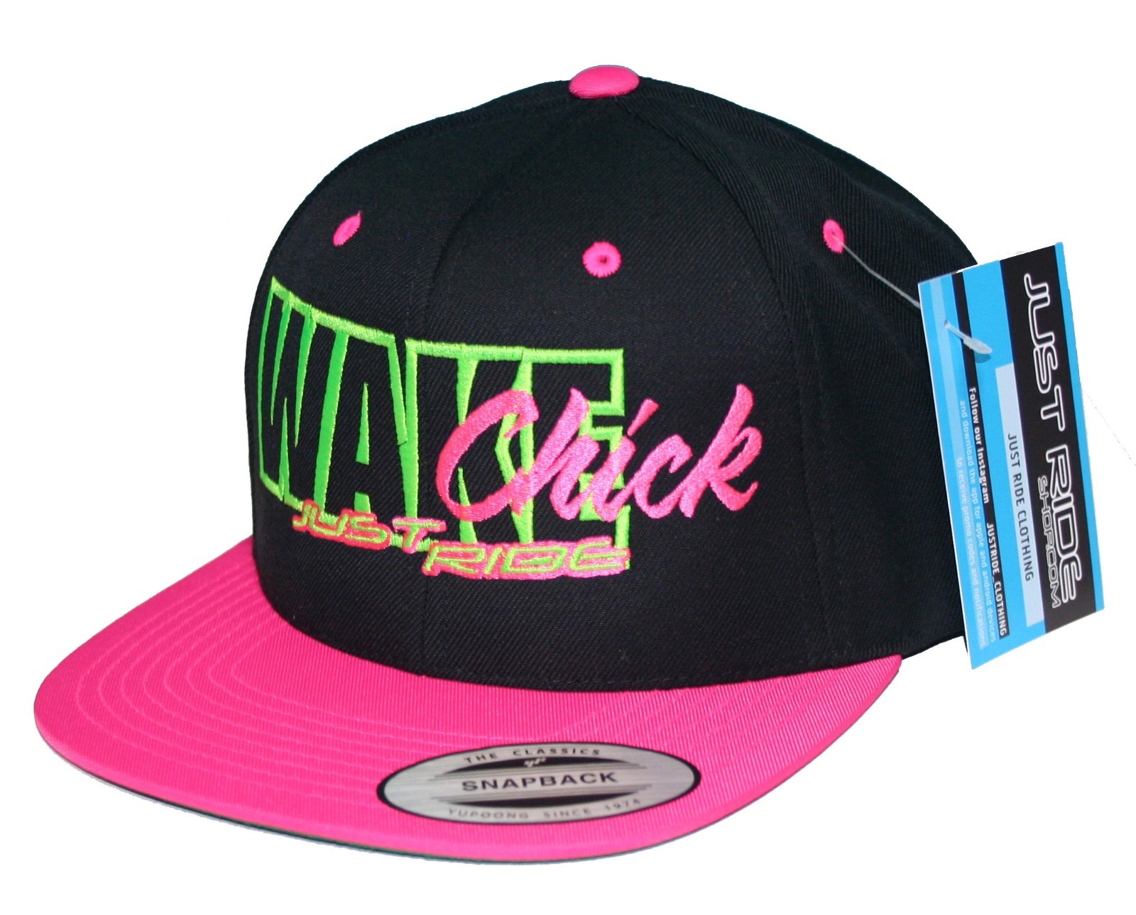 WAKE CHICK JUST RIDE WAKEBOARD HAT CAP FLAT BILL SNAPBACK PINK BOARD eBay