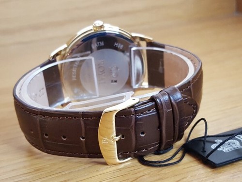 Mens Classic Brown Leather Royal London Gold Gents Suit Watch NEW IN BOX - Picture 8 of 9