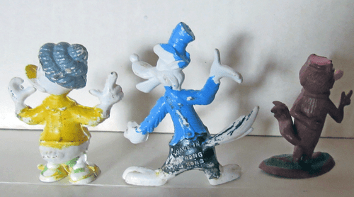 Huckleberry Hound Big Bad Wolf, Donald Duck Plastic 1960s Hong Kong 1 5/6-2 1/8 - Picture 3 of 5