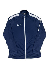 Nike Men's Track Jacket Dri-Fit Full Zip Navy White - Size Large
