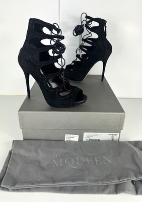 NEW! Alexander Mcqueen Suede Lace Up Heel Sandals Size EU 35.5 US 5.5
