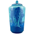 Rookwood Lidded Jar, Ducks in Pond and Trees, Arthur Conant, 7.5"