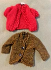 Two VTG Mommy Made Barbie Clone Sweaters Cardigans Knitted Tweed Blazer Winter