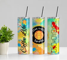 Coffee Life Skinny 20oz Tumbler W/ Lid & Straw