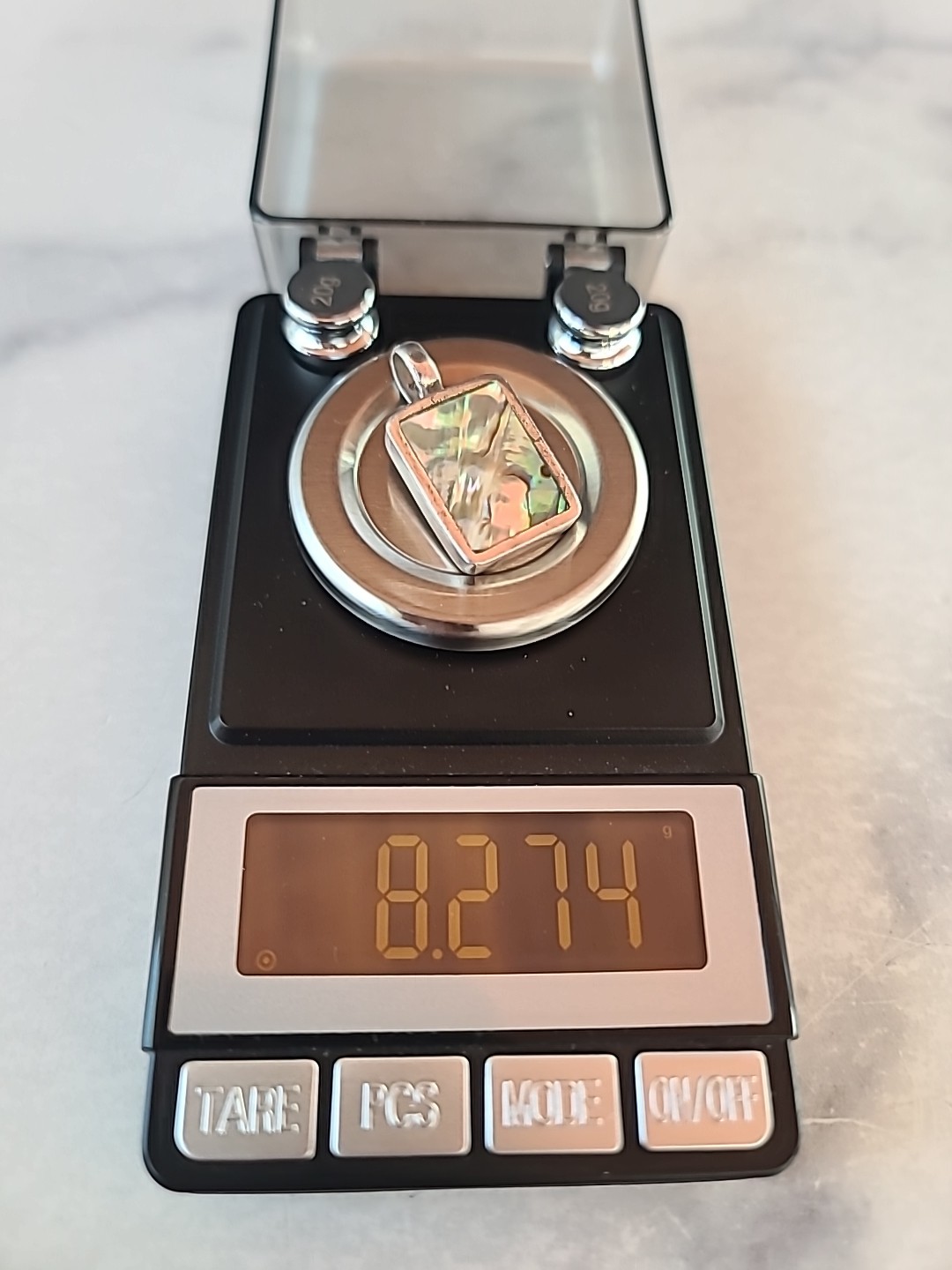 925 Sterling Silver Abalone Shell Rectangular Pen… - image 10