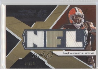 2008 SPx Winning Materials Dual Jersey NFL Letters 38/50 Braylon Edwards l8x