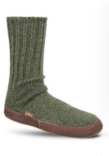 Acorn Mens Slipper Socks Green. Ragg Wool Suede Sole Size 10.5-11.5 House Shoes