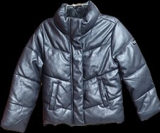 Abercrombie  Fitch Kids 7/8 Black Jacket Vegan Leather Puffer Wind Water Proof