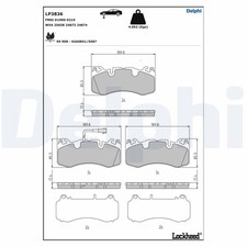 Assale anteriore DELPHI LP3836 Kit pastiglie freno, freno a disco per MASERATI