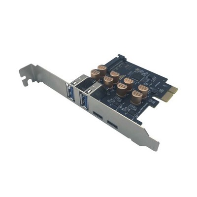 SATA Powered PCI-E 3.0 to Type-C+USB-A High Speed Expansion Card for Graphics.
