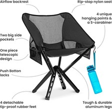 Campster 2.0 Ultra Lightweight Backpack Chair with 5s Folding, Small Compact Por