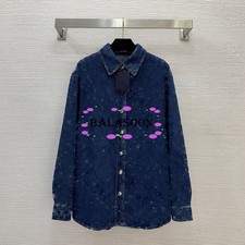 Print Fashion Loose Denim Shirt Jacket