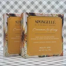 2x Spongelle CINNAMON & HONEY Body Wash Infused Buffer 3oz Set of 2 ••BNIB••🎁