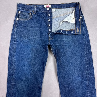 Levis 501 Jeans Mens 36x30 Blue Denim Pants Button Fly Dark Faded (Tag38x34)