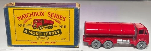 Matchbox Lesney #11 Red Petrol Tanker With Box