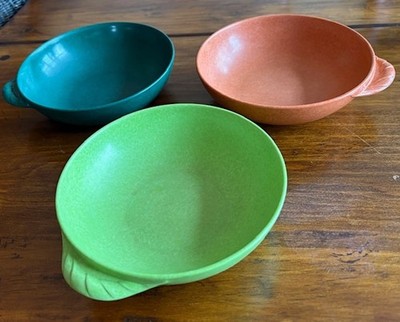 Set of 3 Vintage Melmac Color Flyte Wing Bowls Branchell USA Retro MCM