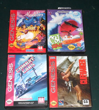 Lot of 4 Sega Genesis Games - Cool Spot  Combat Cars   Aladdin  Cliffhanger