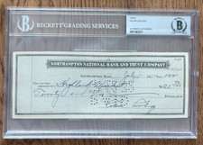 Calvin Coolidge Signed Check Beckett BAS Autograph President psa Political